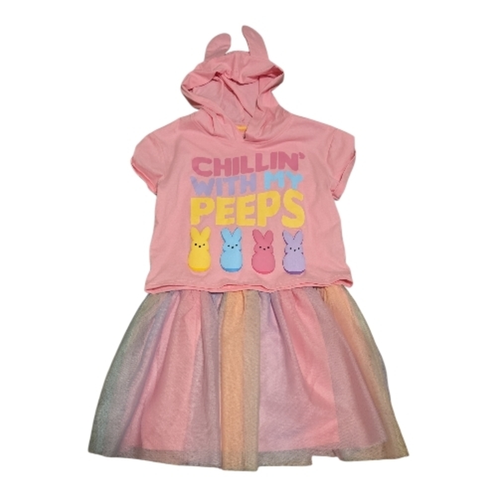 Chillin' With My Peeps Pink Hooded Set